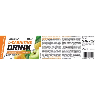 BioTechUSA L-Carnitine Drink, 左旋肉鹼飲品 - 500ml