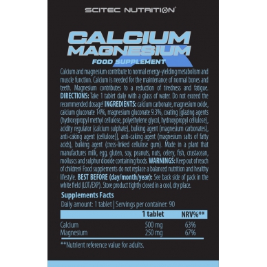 Scitec Calcium Magnesium 鈣+鎂 - 90粒裝硬丸