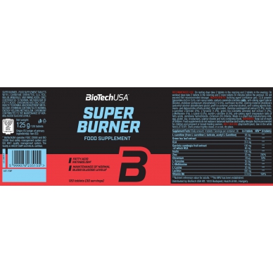 BioTechUSA Super Burner, 超級消脂丸(無刺激), 120 粒裝硬丸