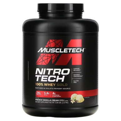 MuscleTech Nitro Tech Whey Gold金牌乳清蛋白粉 - 5磅