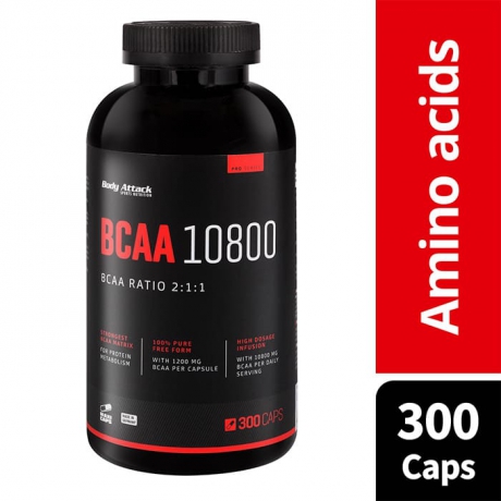 Body Attack BCAA 10800 支鏈氨基酸- 300 粒裝膠囊