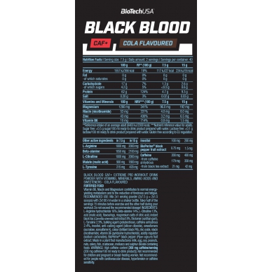 BioTechUSA Black Blood CAF+ 一氧化氮 - 300克