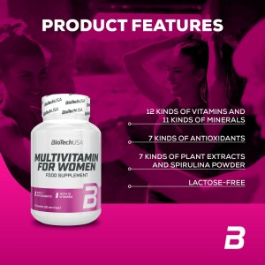 BioTechUSA Multivitamin for Women, 女性複合豐富營養維他命丸, 60 粒